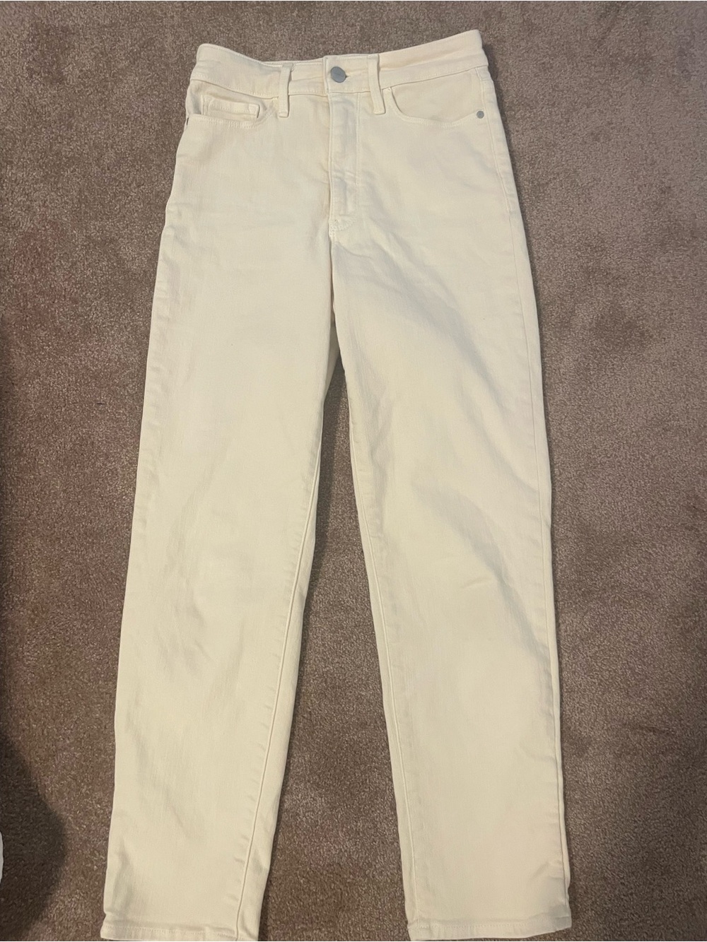 Athleta Cream Straight-Leg Pants